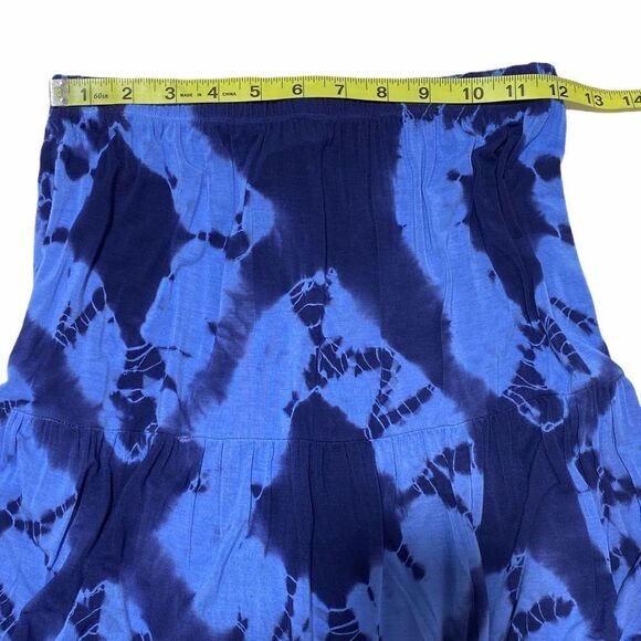 Wdny Blue Printed Asymmetrical Maxi Skirt Small - Picture 5 of 8